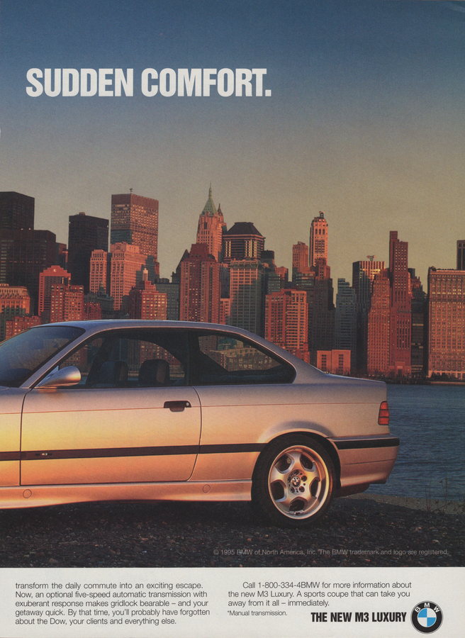 BMW-E36 M3 Sudden Comfort-Vintage-Print-Magazine-Ad-BIMMERtips.com