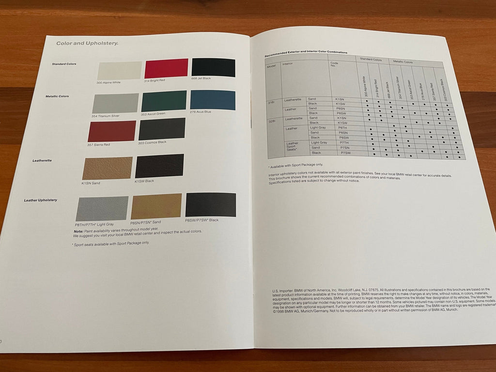 BMW-E36 Sedan, 1998-Dealership-Sales-Brochure