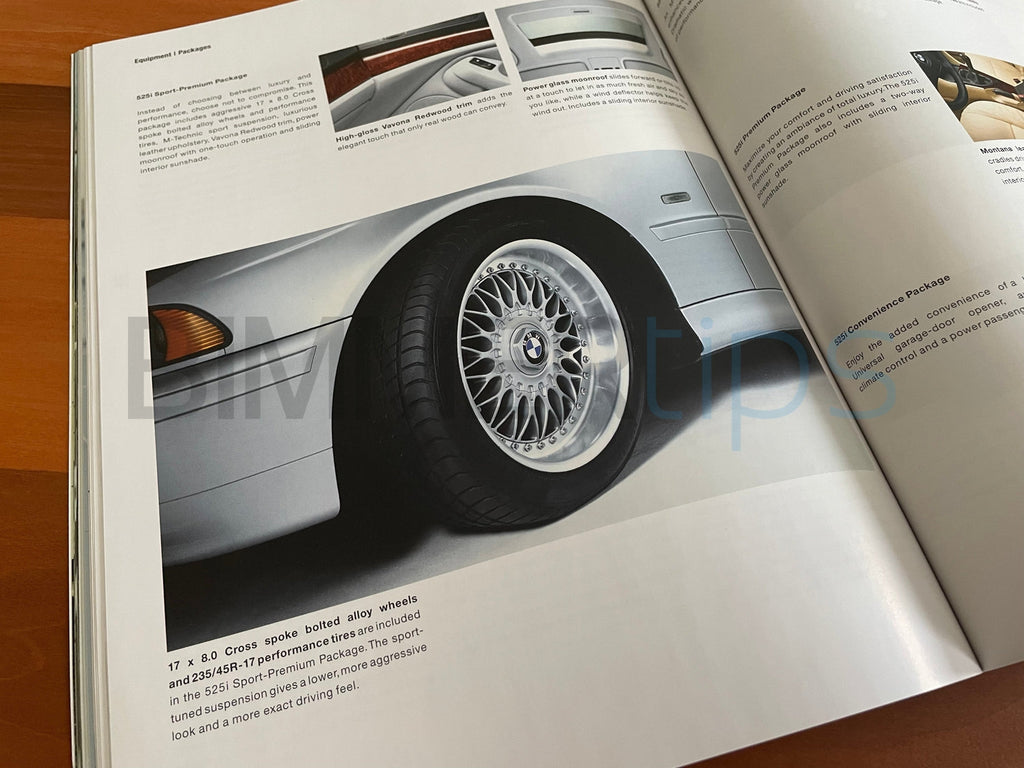 Original print 2001 BMW E39 5 Series dealership sales brochure 525i 530i 540