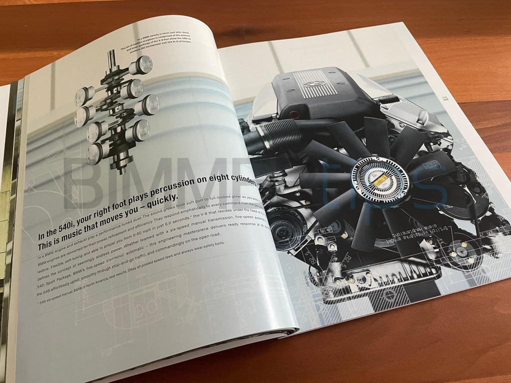 Original print 2001 BMW E39 5 Series dealership sales brochure 525i 530i 540