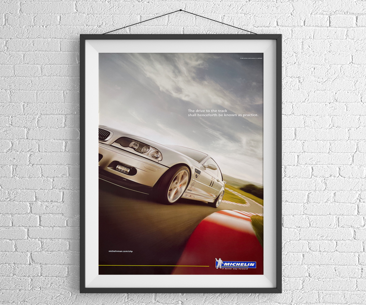 BMW E46 M3 Michelin Tire Poster