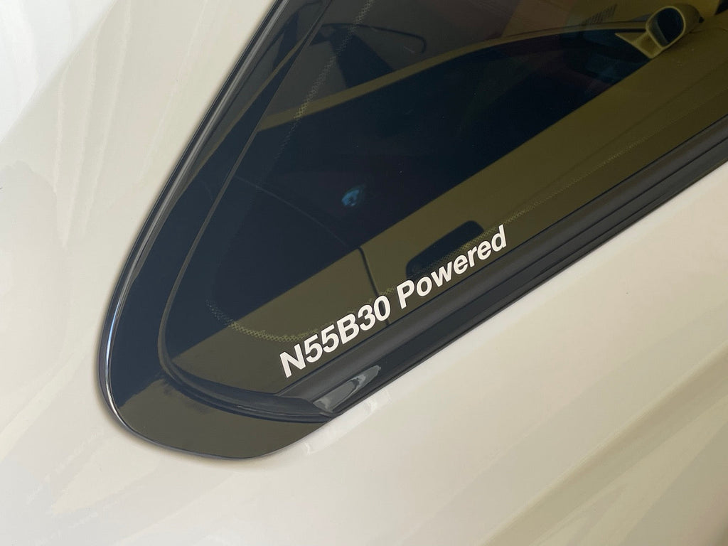 BIMMERtips BMW engine code white vinyl decal