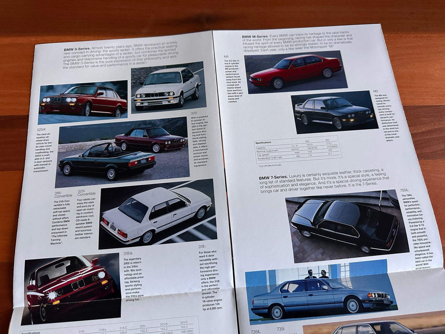 BMW-Model Range, 1991 Foldout-Dealership-Sales-Brochure
