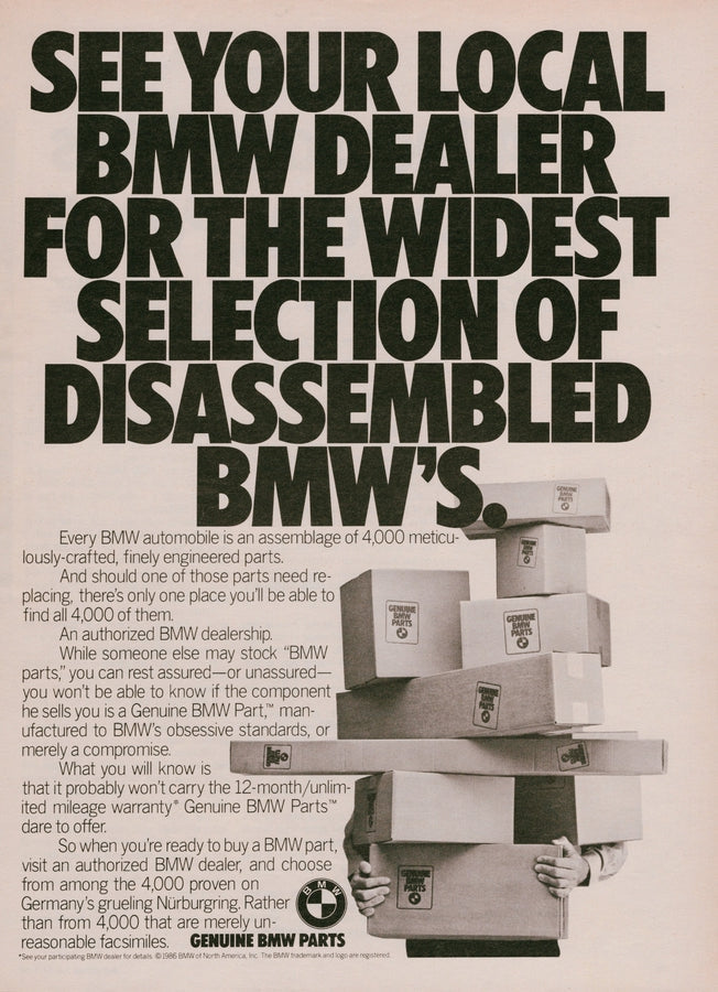BMW-Widest Selection of Disassembled BMW's-Vintage-Print-Magazine-Ad-BIMMERtips.com