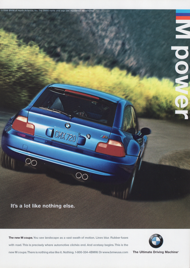 BMW-Z3 M Coupe Like Nothing Else-Magazine-Ad